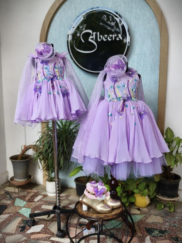 Enchanted Butterfly Birthday Dress with Handcrafted Hair Accessories