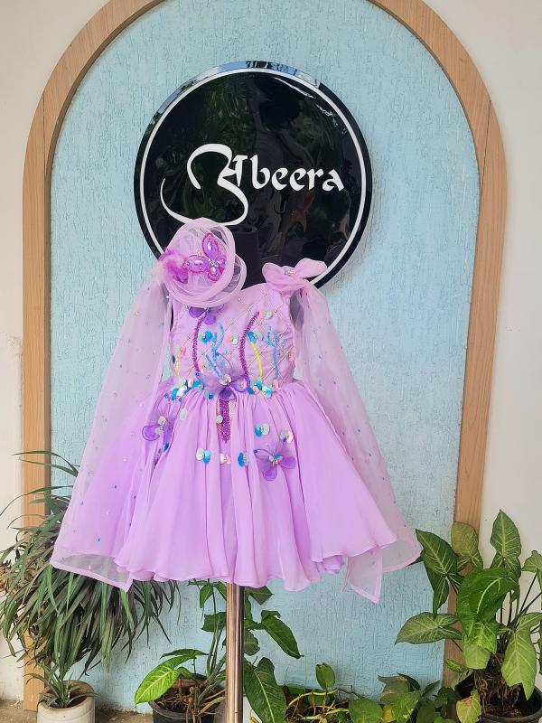 Enchanted Butterfly Birthday Dress with Handcrafted Hair Accessories - Image 3