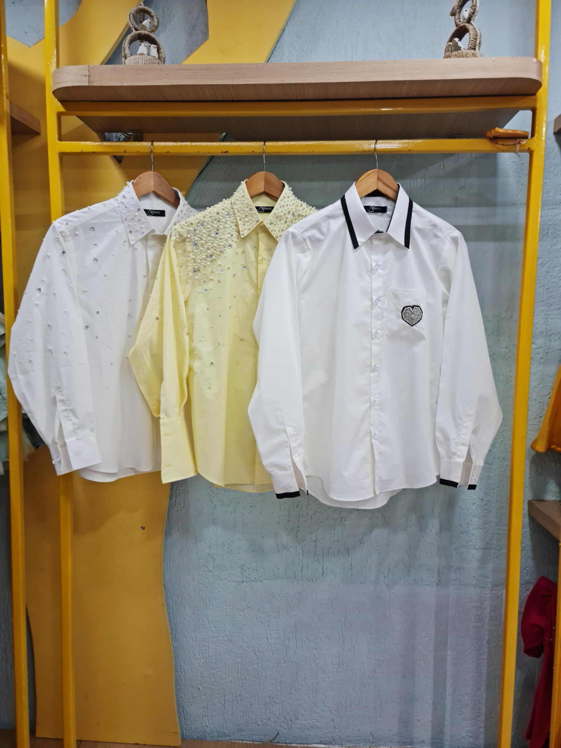 Women's Cotton Shirts with Crystal Handwork - Image 3