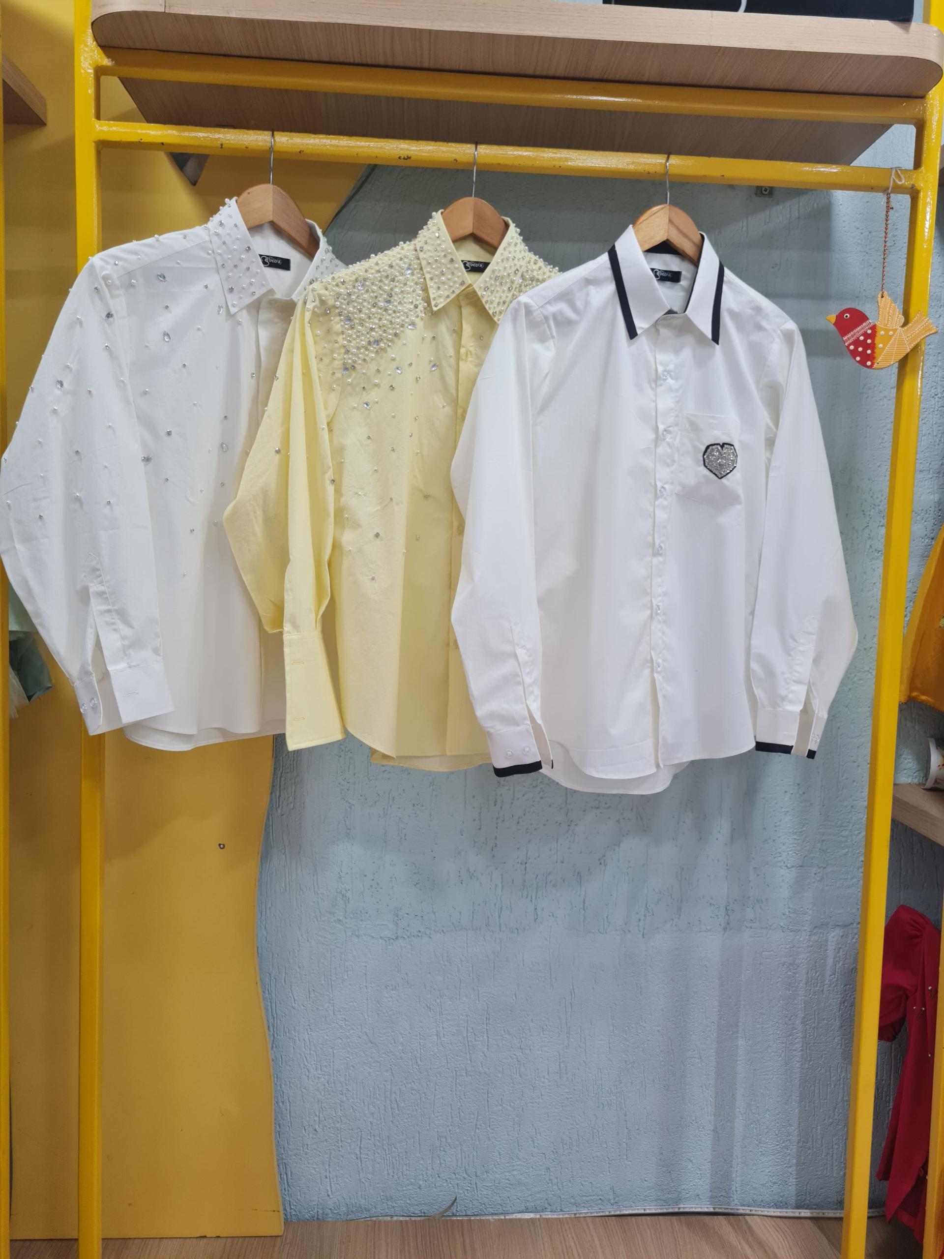 Women's Cotton Shirts with Crystal Handwork - Image 5