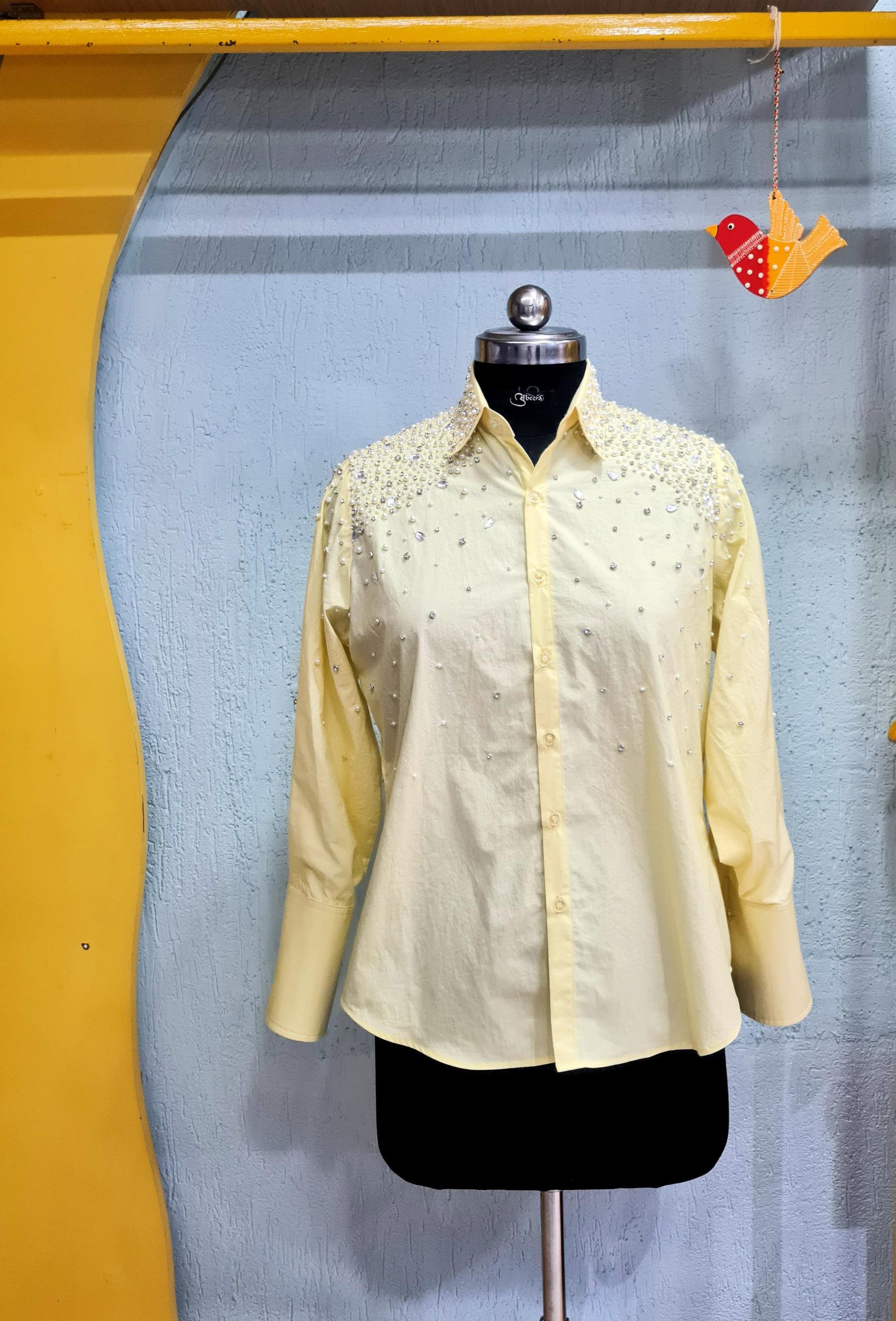 Women's Cotton Shirts with Crystal Handwork - Image 6