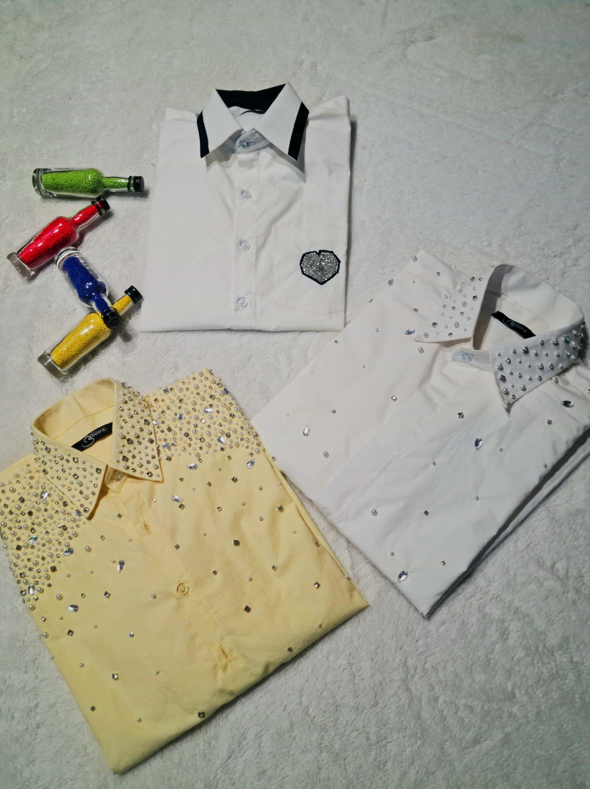 Women's Cotton Shirts with Crystal Handwork - Image 2